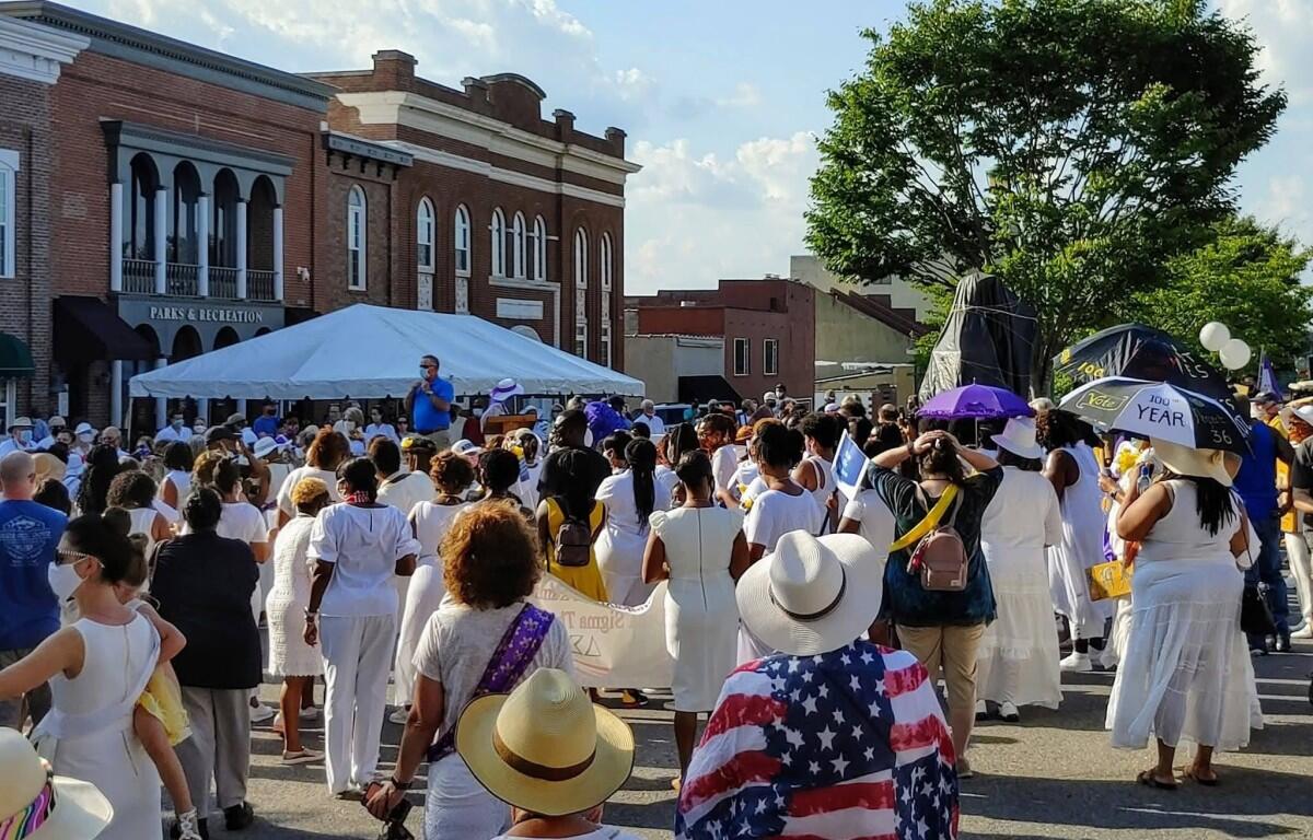 Clarksville celebrated the 100th anniversary of the ratification of the 19th Amendment with the installation of Tennessee Triumph, a suffrage statue commissioned by the Arts and Heritage Council. (AHC, contributed)
