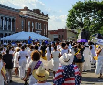 Clarksville celebrated the 100th anniversary of the ratification of the 19th Amendment with the installation of Tennessee Triumph, a suffrage statue commissioned by the Arts and Heritage Council. (AHC, contributed)