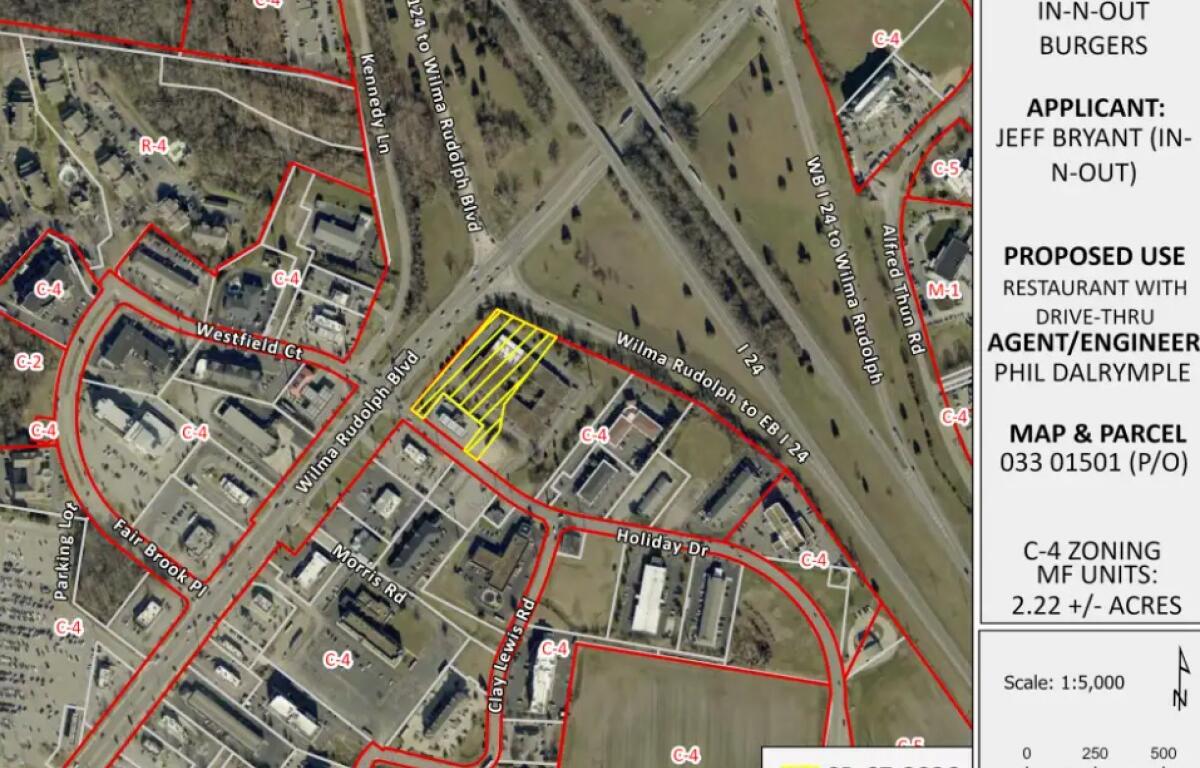Mapping for In-N-Out in Clarksville off Wilma Rudolph Boulevard. (CMC RPC, Contributed)