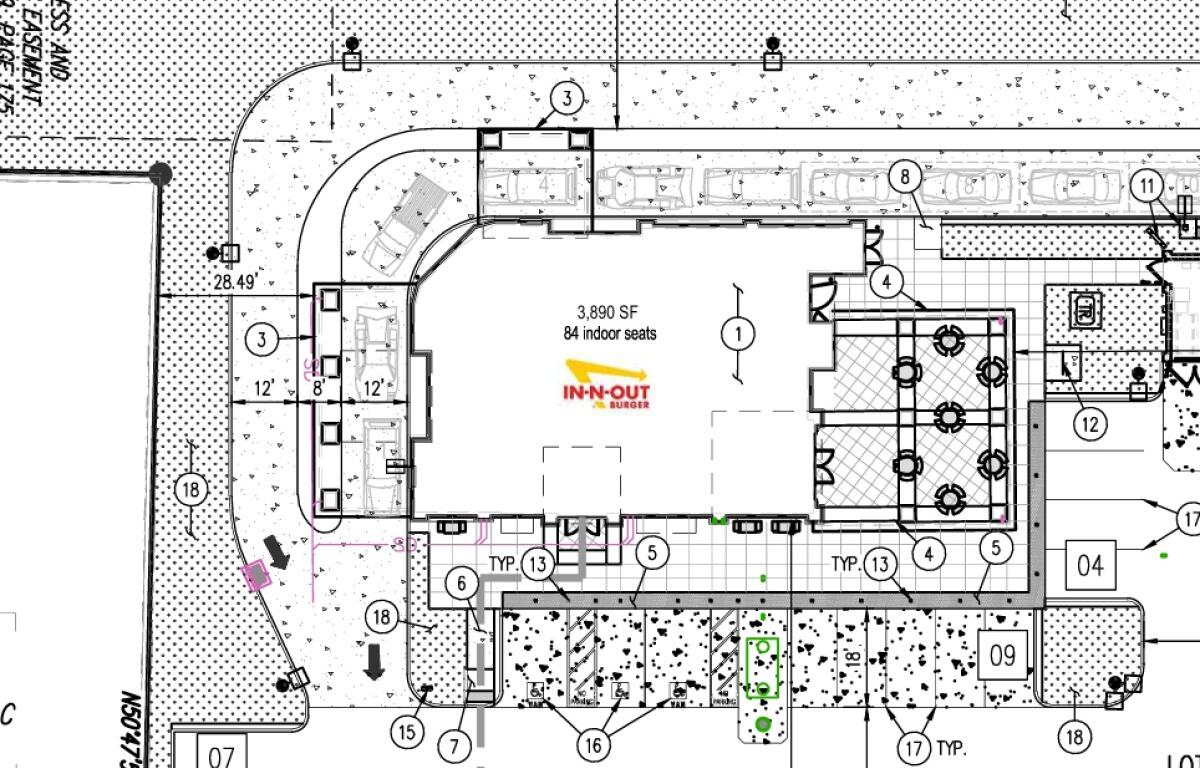 Close up of site plans revealed for In-N-Out in Clarksville off Wilma Rudolph Boulevard. (CMC RPC, Contributed)