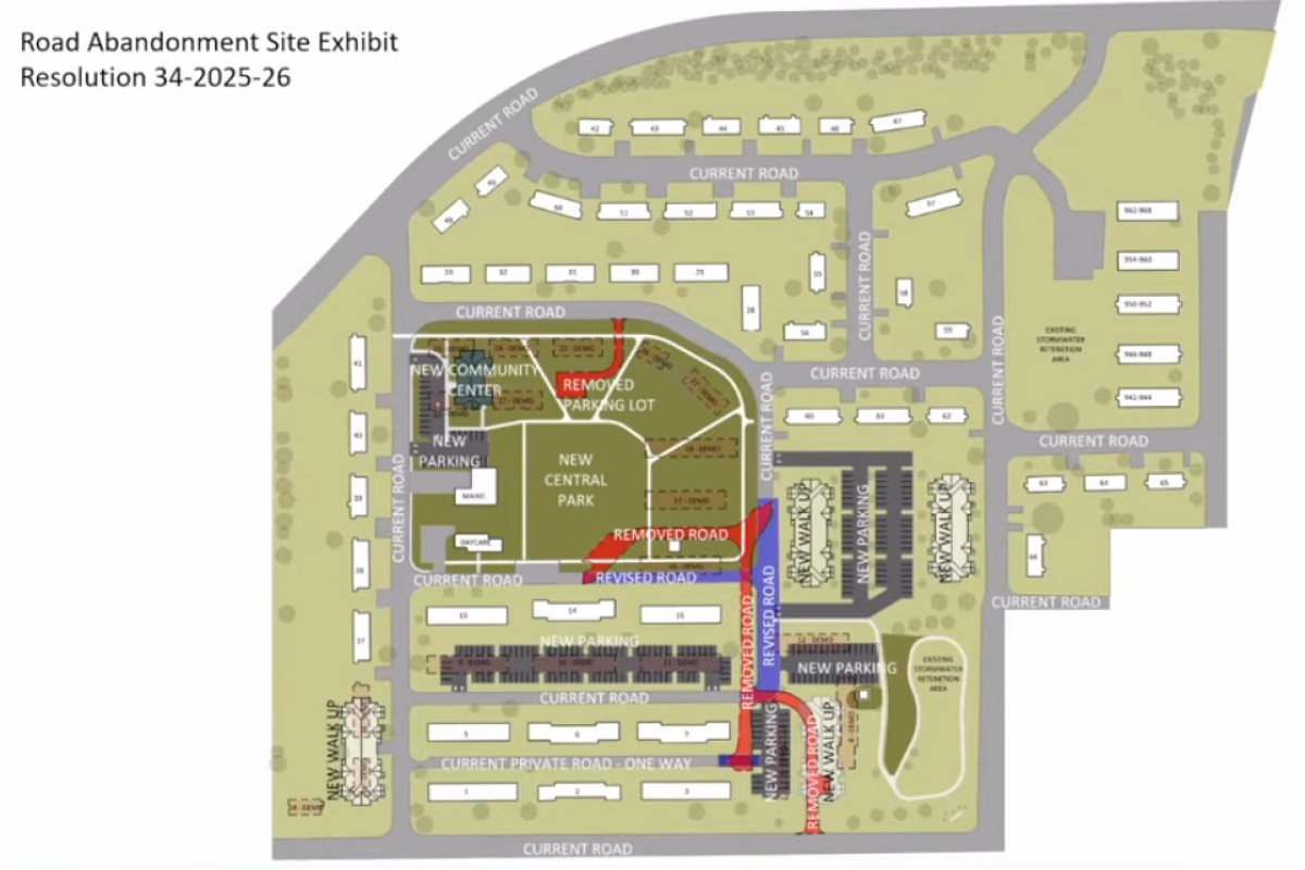 Road abandonment site exhibit for Lincoln Homes. (City of Clarksville, Contributed)