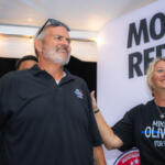Mike Oliver at the MOCO Republican watch party at Clyde's of Clarksville on August 6, 2026 (Wesley Irvin).