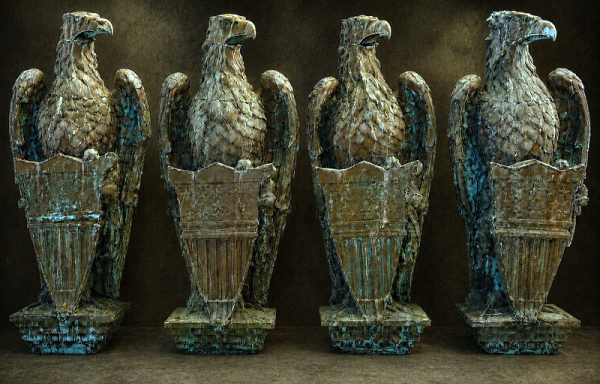 Customs House Museum and Cultural Center's federal eagles, taken down from the roof for restoration. (Contributed)