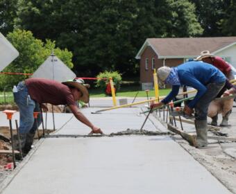 Crews work on a city sidewalk project in northwest Clarksville in 2022. (City of Clarksville, contributed)