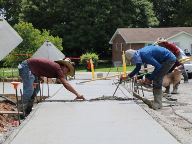 Crews work on a city sidewalk project in northwest Clarksville in 2022. (City of Clarksville, contributed)