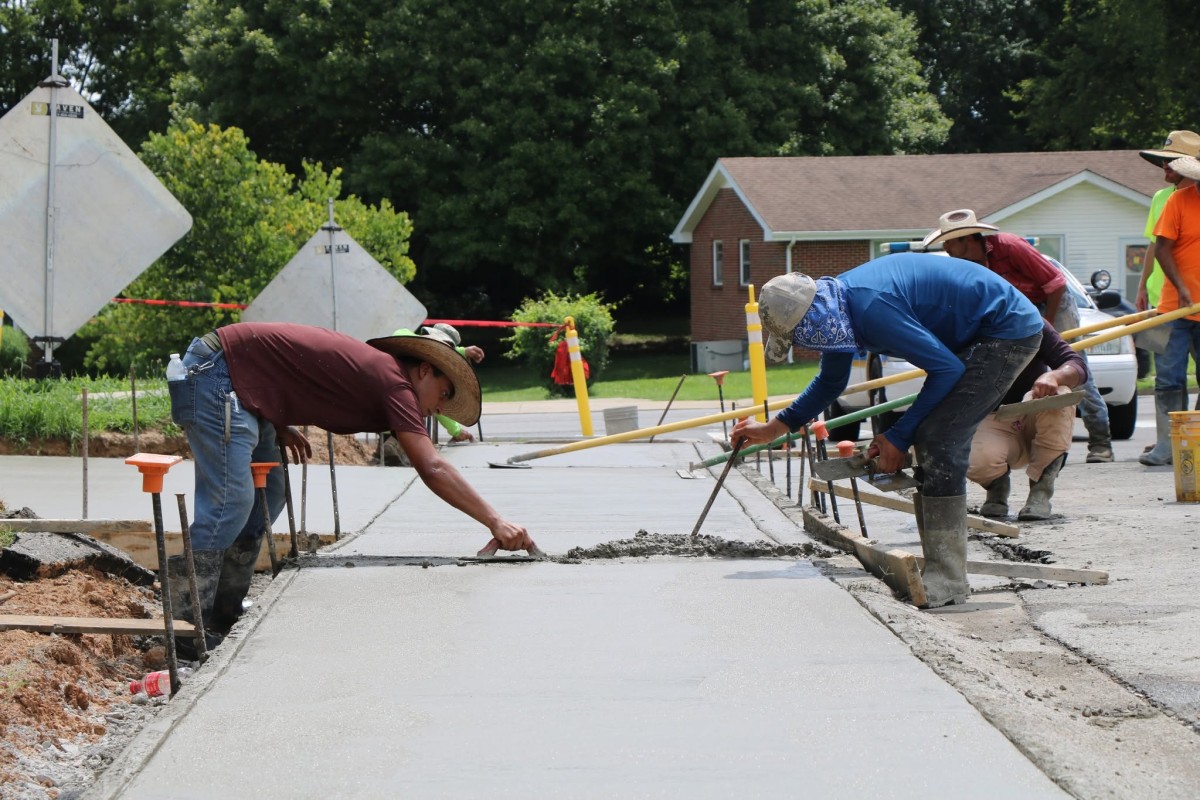 Crews work on a city sidewalk project in northwest Clarksville in 2022. (City of Clarksville, contributed)