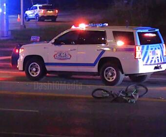 A vehicle hit a pedestrian on 101st Airborne Division Parkway on Aug. 20, 2026. (Enrique Hernandez, Dash 10 Media)