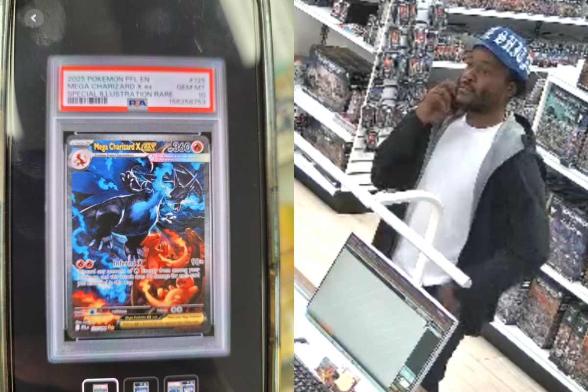 Surveillance video of a man police say is wanted in the theft of a Pokemon card. (CPD, contributed)