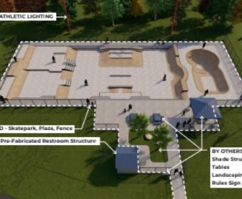 Plans for the Bel-Aire skatepark, as of August 2026. (City of Clarksville, contributed)