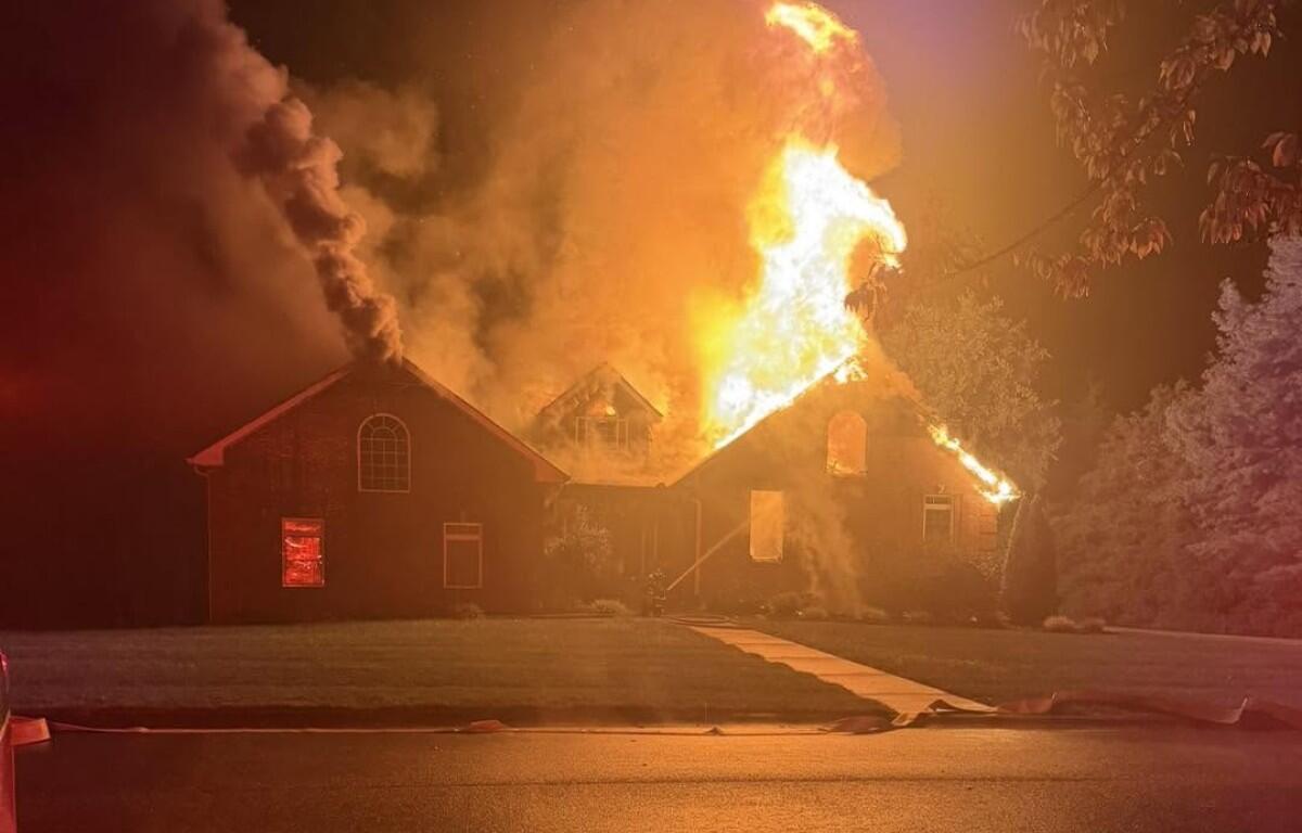 Structure fire at the 2900 block of Surrey Ridge Rd. on Sept. 10, 2026. (MCFD, Contributed)