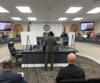 ACT Authority Executive Director Cameron O’Hanlon addressing Clarksville City Council on Sept. 24, 2026. (Christian Brown)