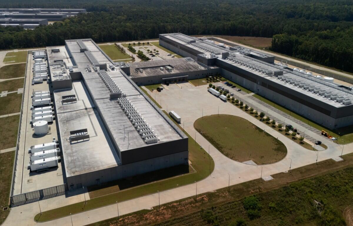 Meta data centers operate, Saturday, Sept. 5, 2026, near Social Circle, Georgia. (AP Photo/Mike Stewart)