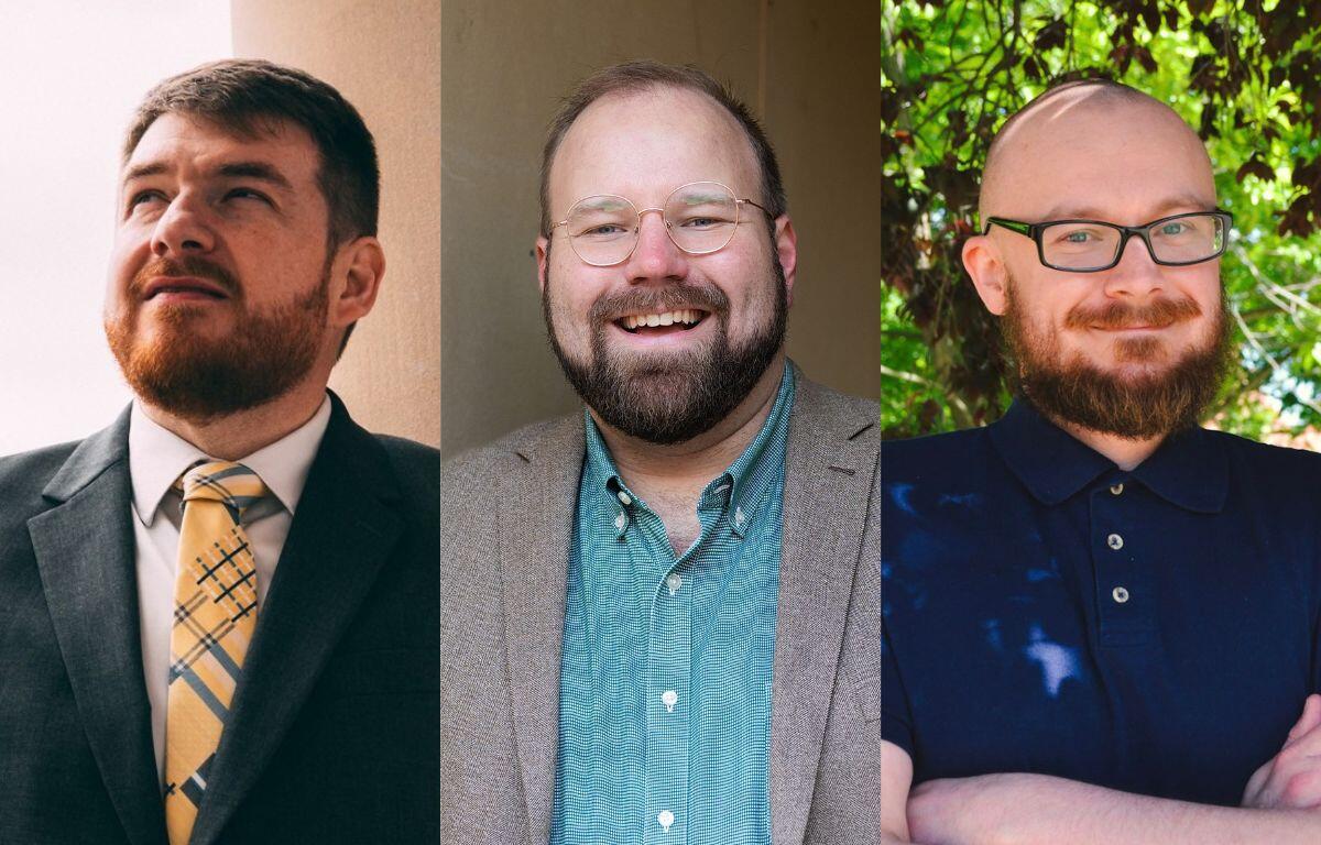 City Council Ward 6 candidates, from the left, Justin Swallows, Chas Uffelman and Zachary Walker. (Contributed)