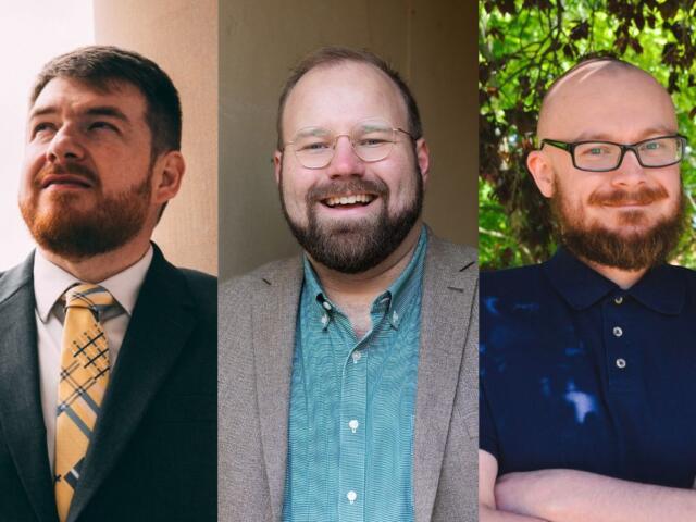 City Council Ward 6 candidates, from the left, Justin Swallows, Chas Uffelman and Zachary Walker. (Contributed)
