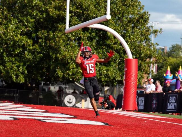 Denver Harper Scores a touchdown against Morehead State on Saturday, September 12, 2026. (APSU Athletics, Contributed)