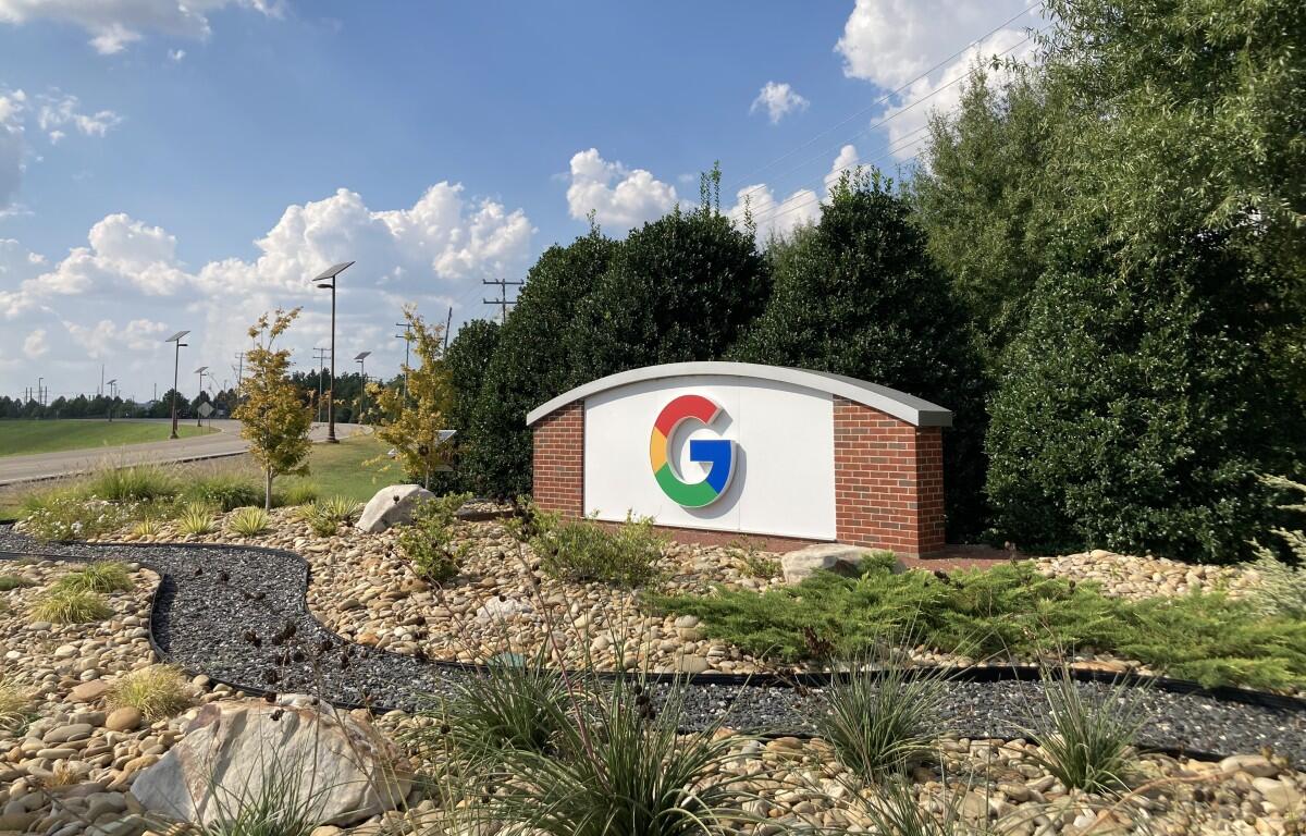 The entrance to the Google data center in Montgomery County on Sept. 16, 2026. (Christian Brown)