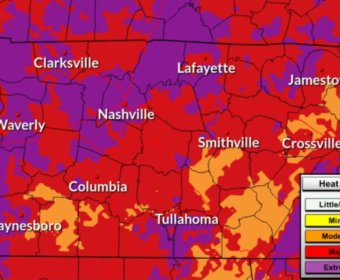 Extreme heat expected this week, Tuesday-Friday, in Middle Tennessee. (NWS, contributed)