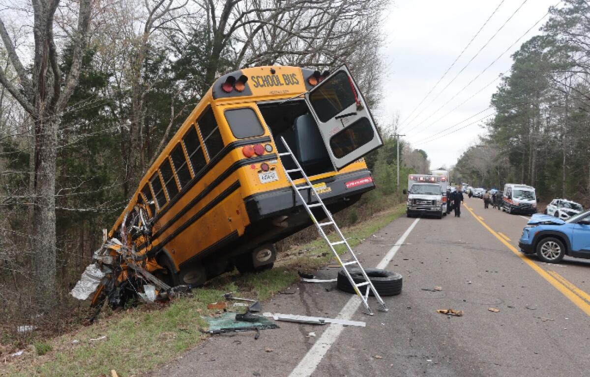 The Kenwood Middle School bus crash on March 27, 2026. (Tennessee Highway Patrol photo, contributed)