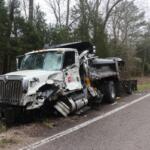 The TDOT dump truck that was hit in the Kenwood Middle School bus crash on March 27, 2026. (Tennessee Highway Patrol photo, contributed)