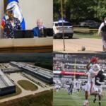 Clockwise from the top left, Montgomery County Commission, shooting on Fairview Lane, APSU's Denver Harper and data centers.