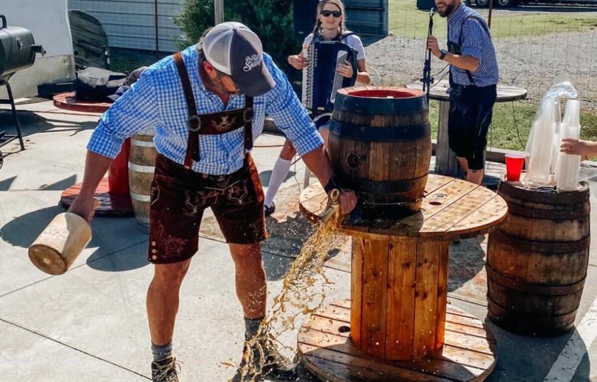 Patrons enjoy Oktoberfest at Star Spangled Brewing Co. in 2021. (Contributed)