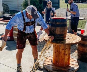Patrons enjoy Oktoberfest at Star Spangled Brewing Co. in 2021. (Contributed)