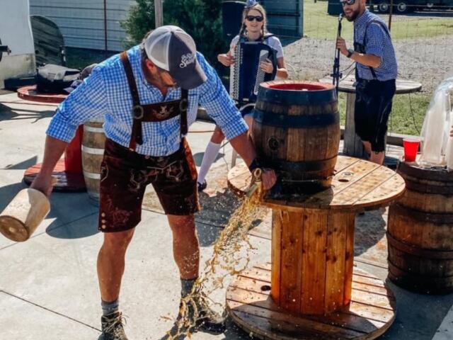 Patrons enjoy Oktoberfest at Star Spangled Brewing Co. in 2021. (Contributed)