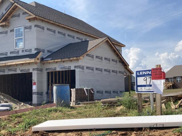 Stop Work Order posted outside a developing property in the Longview subdivision. (Christian Brown)