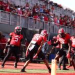 Austin Peay's offense celebrates after scoring against Morehead State on September 12, 2026. (APSU Athletics, Contributed).