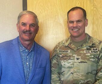 Charlie Koon, left, and Col. Mike Snowden