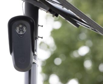 A Flock license-plate-reading camera in August 2026. (Shutterstock)