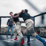 Soldiers assigned to the 3rd Brigade Combat Team, 101st Airborne Division, participate in a combatives fight night at Fort Campbell on Oct. 16, 2026. (Army Capt. Jennifer French, contributed)