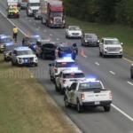 A suspect fled a wreck on Interstate 24 in Montgomery County on Oct. 1, 2026. (Enrique Hernandez, Dash 10 Media)