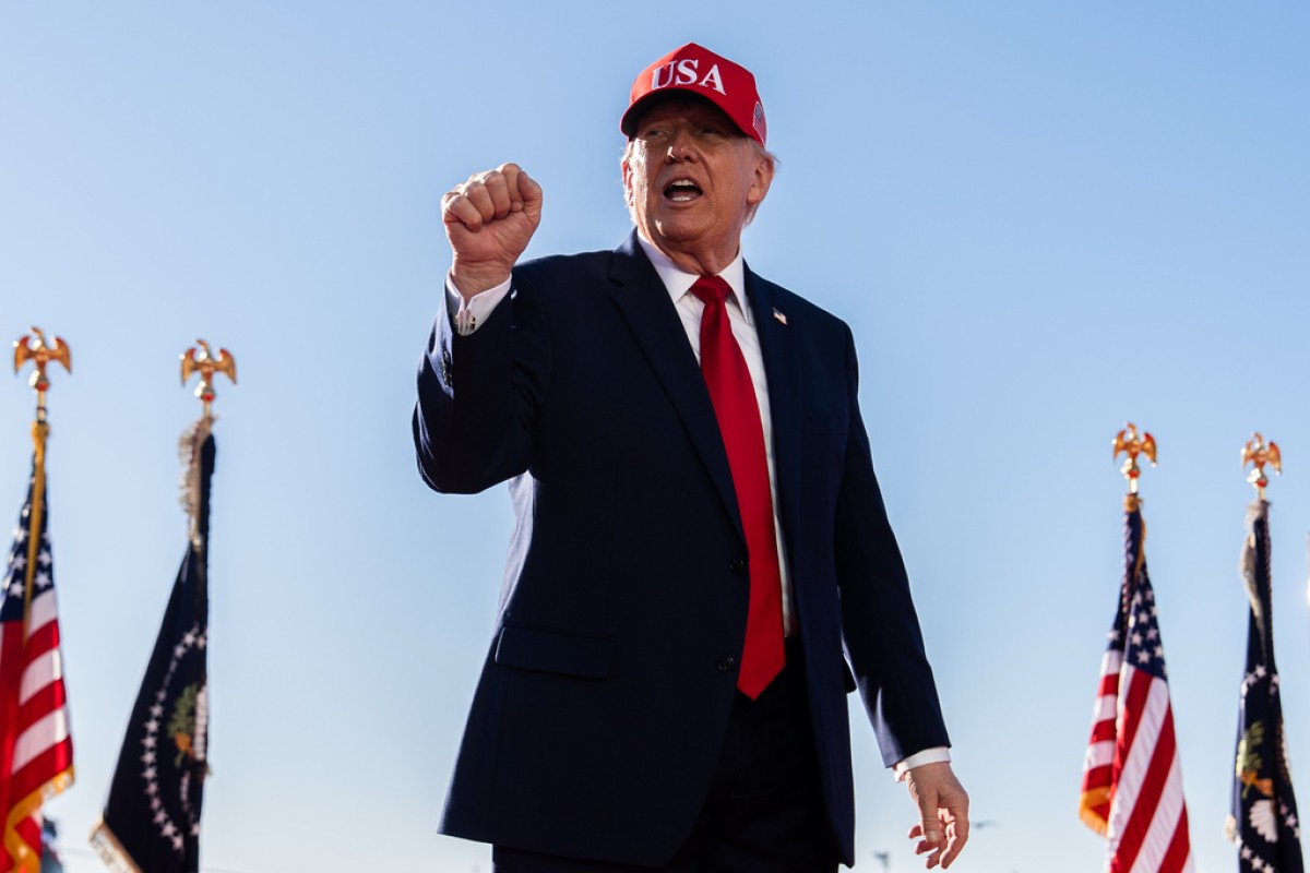 President Donald Trump at Sparrows Point Shipyard, Tuesday, Oct. 6, 2026, in Sparrows Point, Md. (AP Photo/Julia Demaree Nikhinson)