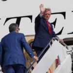 President Donald Trump boards Air Force One, Wednesday, Oct. 7, 2026, at Joint Base Andrews, Md., with Sen. Ted Cruz, R-Texas. (AP Photo/Alex Brandon)