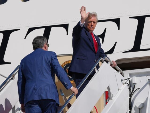 President Donald Trump boards Air Force One, Wednesday, Oct. 7, 2026, at Joint Base Andrews, Md., with Sen. Ted Cruz, R-Texas. (AP Photo/Alex Brandon)
