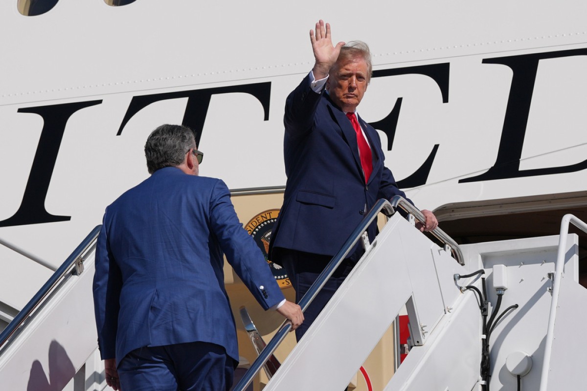 President Donald Trump boards Air Force One, Wednesday, Oct. 7, 2026, at Joint Base Andrews, Md., with Sen. Ted Cruz, R-Texas. (AP Photo/Alex Brandon)