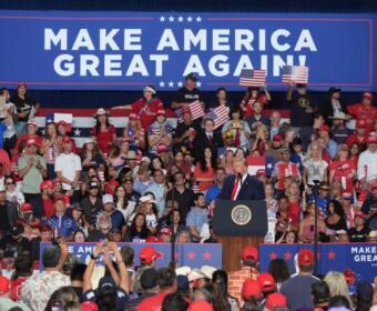 President Donald Trump at a campaign rally at the Freeman Coliseum in San Antonio, Wednesday, Oct. 7, 2026. (AP Photo/Eric Gay)