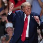 President Donald Trump dances at a campaign rally at the Freeman Coliseum in San Antonio, Wednesday, Oct. 7, 2026. (AP Photo/Eric Gay)