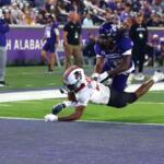 Denver Harper in the end zone as Austin Peay State University plays North Alabama on Oct. 24, 2026. (Spencer Smith, APSU Athletics)