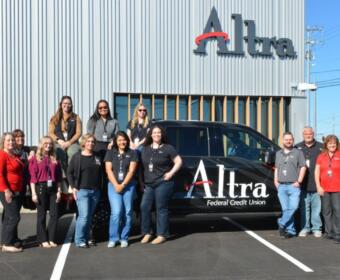 The Altra Federal Credit Union team at the ribbon cutting for their new Sango location on Oct. 21, 2026. (Lee Erwin)