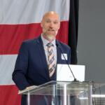 Clarksville mayor candidate Brian Zacharias speaks at the Clarksville Industrial Association meeting on May 7, 2026. (Chris Smith)