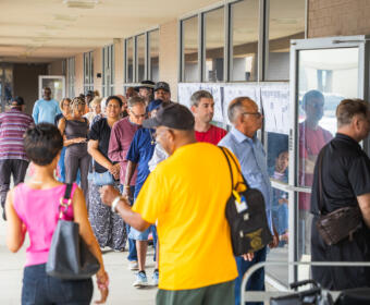 First day of early voting in Clarksville on Wednesday, Oct. 14, 2026. (Wesley Irvin)