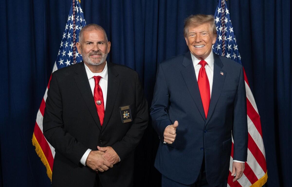 Montgomery County Sheriff Mike Oliver, left, with President Donald Trump in Clarksville on Oct. 10, 2026. (Contributed)