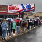 President Donald Trump's midterm rally at F&M Bank Arena in Clarksville, TN, on Oct. 10, 2026. (Patricia Galarza, Clarksville Now)