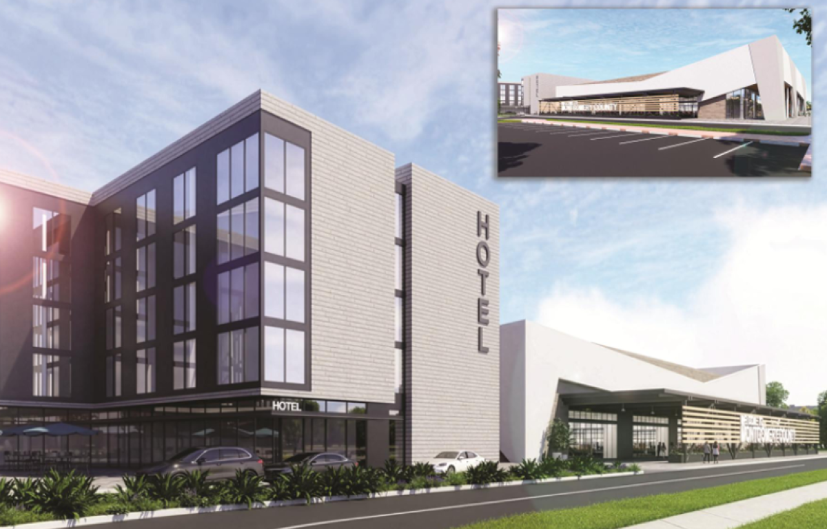 Concept drawings for the Office Park hotel and conference center, as of October 2026. (CMC EDC, contributed)