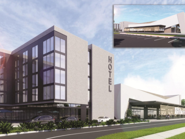 Concept drawings for the Office Park hotel and conference center, as of October 2026. (CMC EDC, contributed)