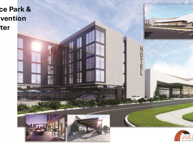 Concept drawings for the Office Park hotel and conference center, as of October 2026. (CMC EDC, contributed)