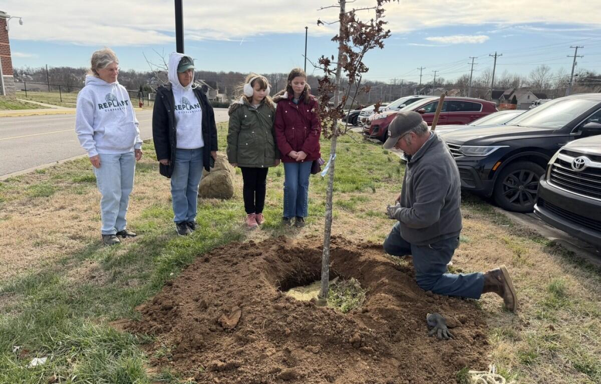 Replant Clarksville during a tree planting at Oakland Elementary School. (Contributed)