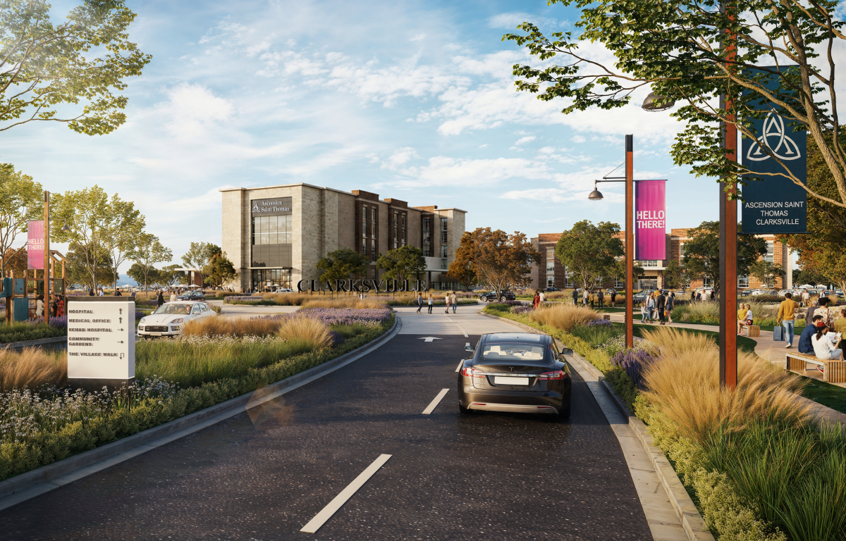 Plans for the Central Park entry to Ascension Saint Thomas Clarksville Hospital, as of October 2026. (AST, contributed)